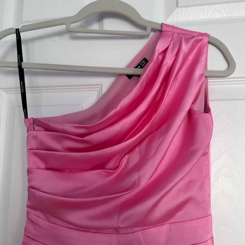 ASOS Pink Asymmetrical Ruched Gown - Picture 3 of 4